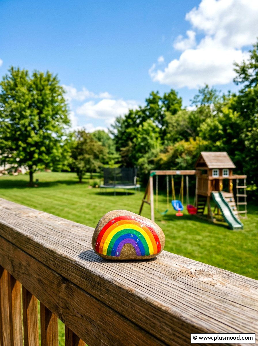 Rainbow Painted Rock - 25 painted rock ideas for mothers day