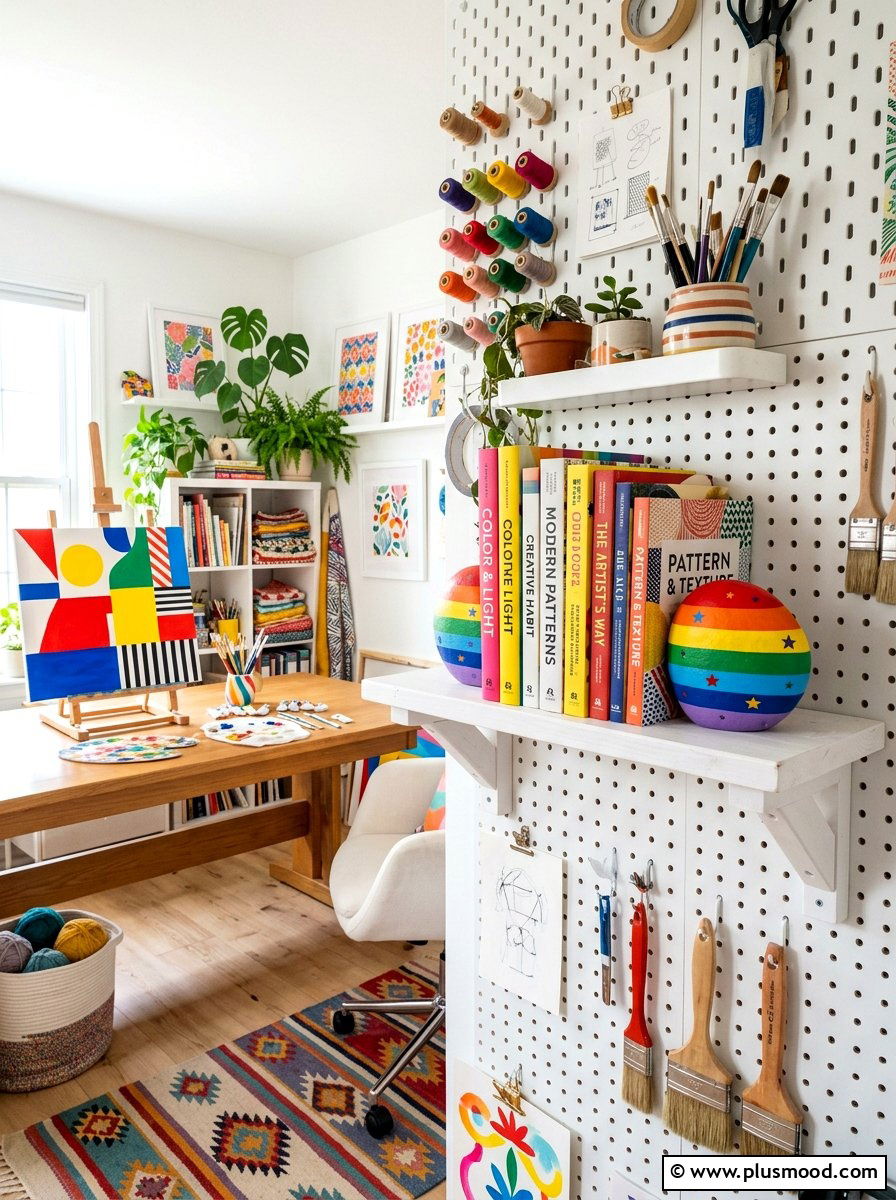 Rainbow Stripe Stone - 25 painted rock ideas for bookend decor