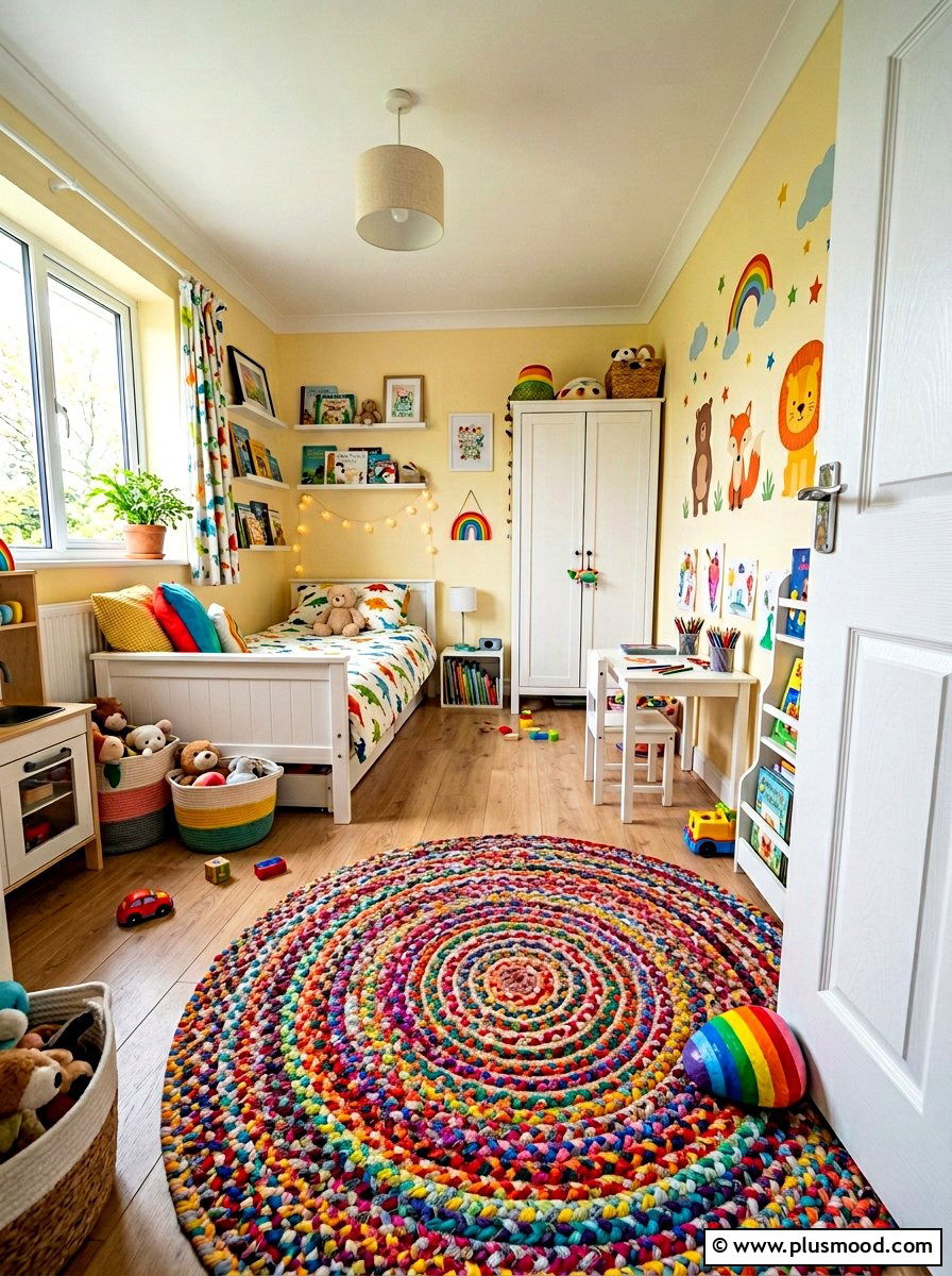 Rainbow Striped Stone - 25 painted rock ideas for door stopper decor