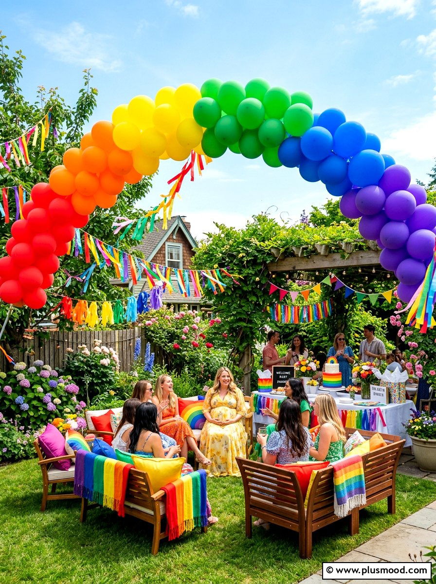 Rainbow Sunshine Baby Shower - 25 summer outdoor baby shower ideas