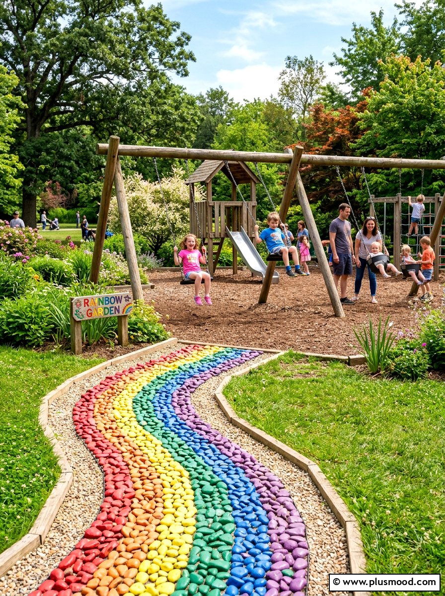 Rainbow garden rocks - 25 painted rock ideas for stepping stones