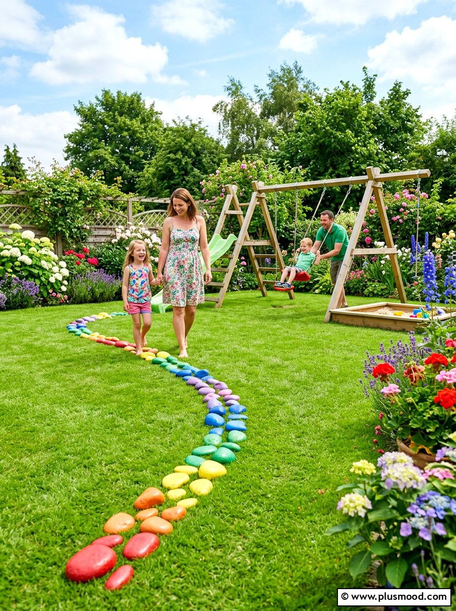 Rainbow garden stones - 25 painted rock ideas for spring garden