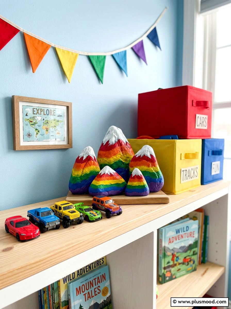 Rainbow mountain rock - 25 painted rock ideas with rainbow design
