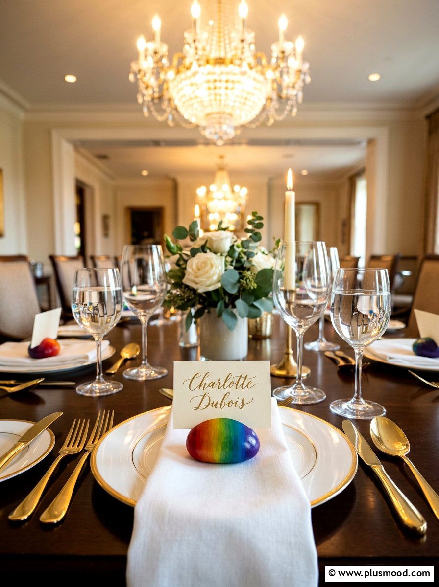 Rainbow ombre stone - 25 painted rock ideas with rainbow design