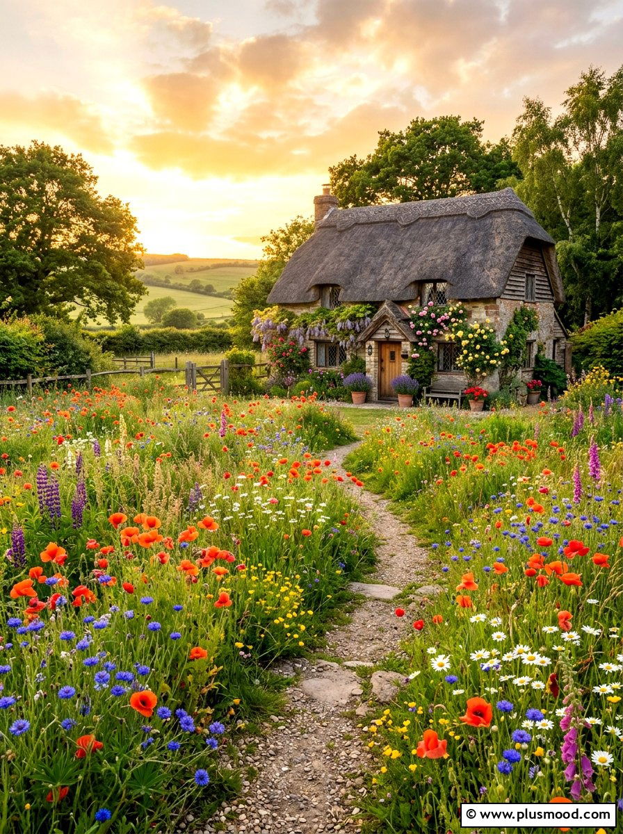 Rainbow wildflower meadow - 25 summer colorful curb appeal ideas
