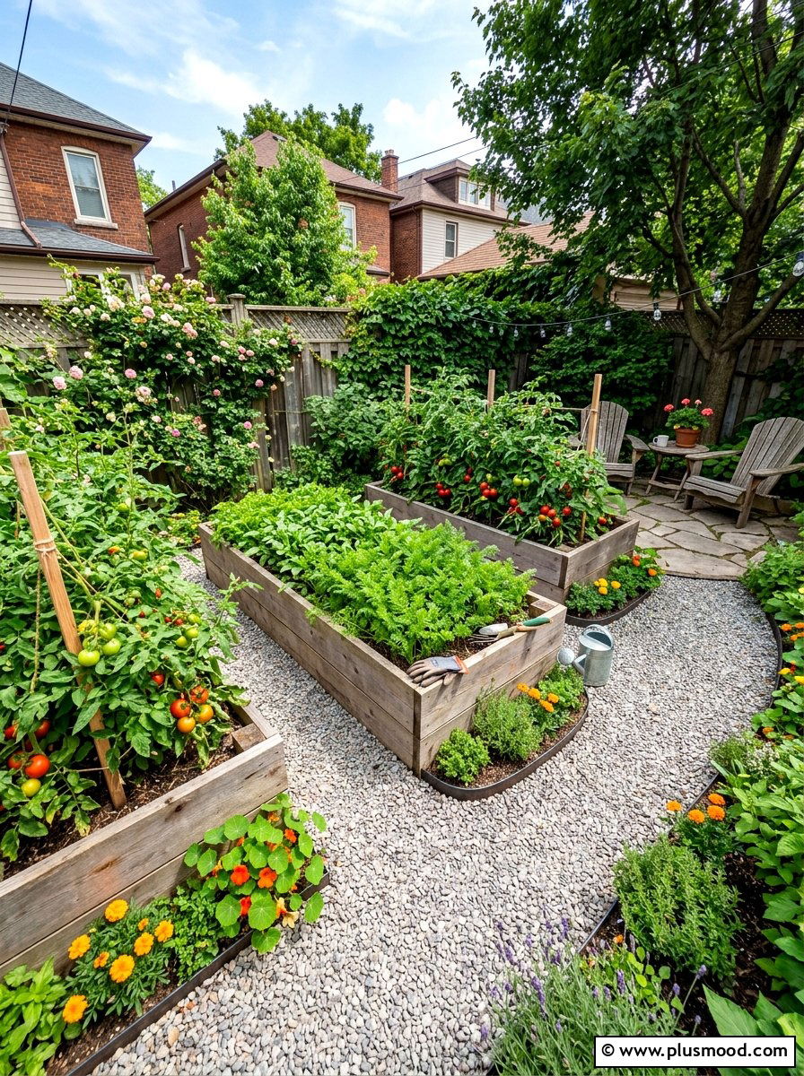 Raised Bed Layout - 25 small backyard ideas with vegetable garden