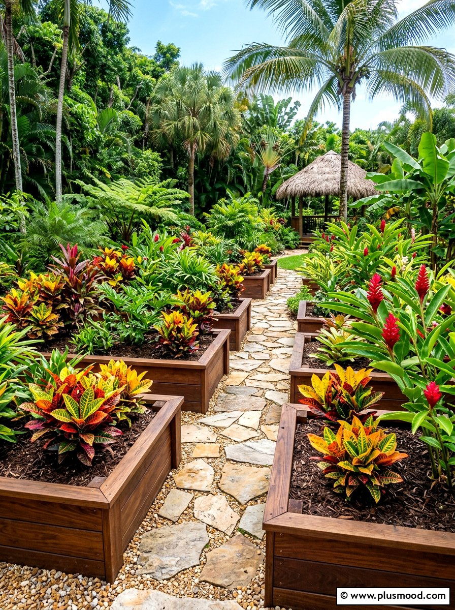 Raised Bed Tropical Garden - 25 summer tropical garden ideas