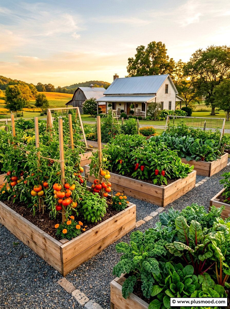 Raised Bed Vegetable Garden - 25 summer farmhouse garden ideas