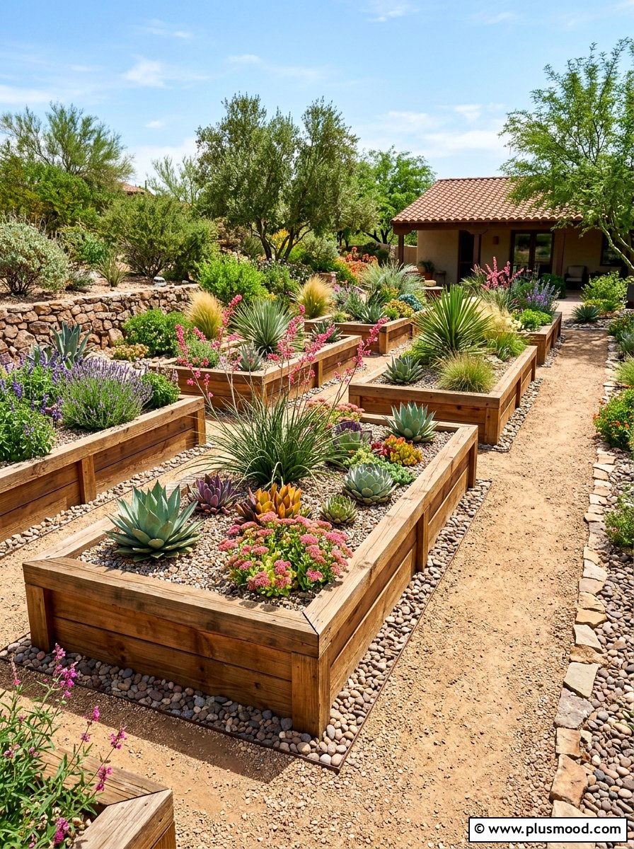 Raised Bed Xeriscape - 25 summer drought tolerant garden ideas