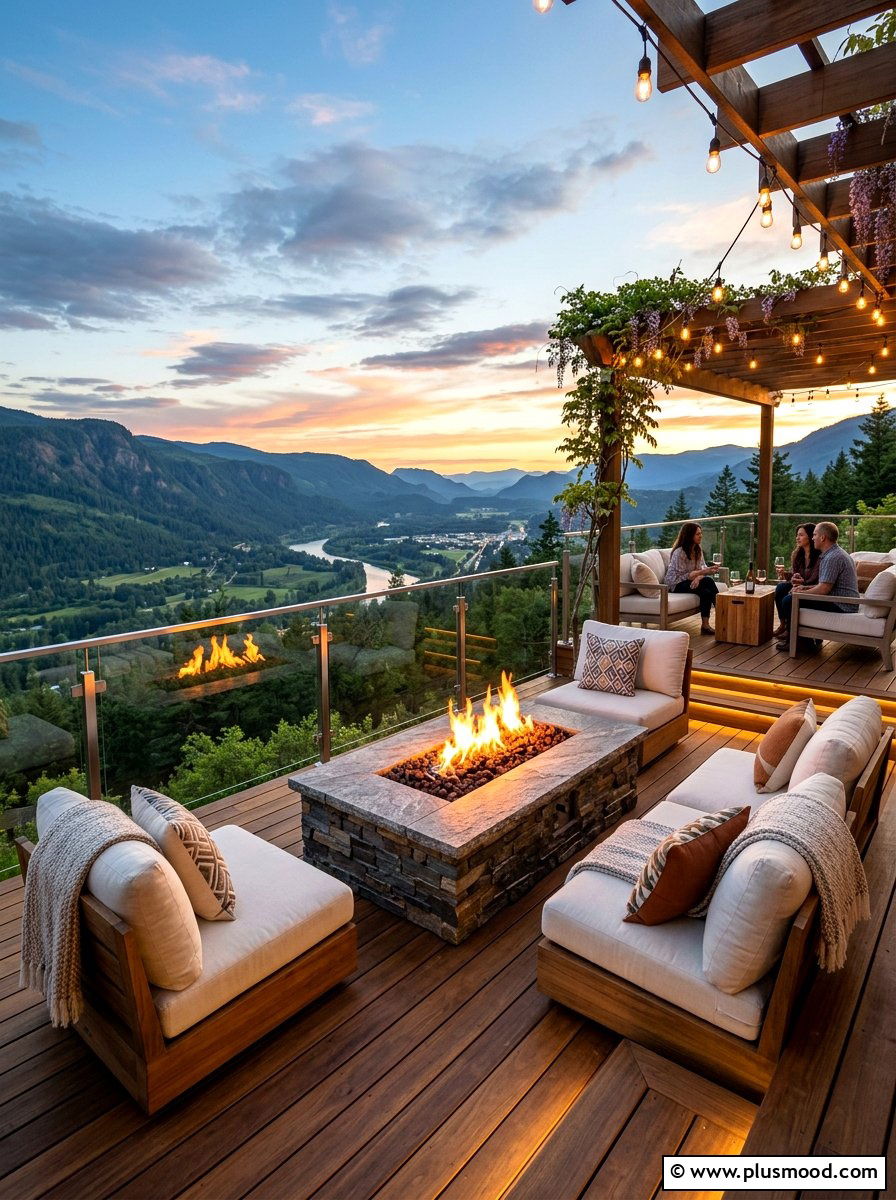 Raised Deck Fire Pit - 25 summer backyard deck ideas