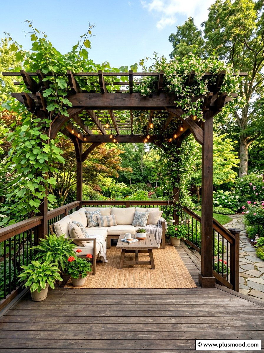 Raised Deck With Pergola - 25 small backyard ideas with deck