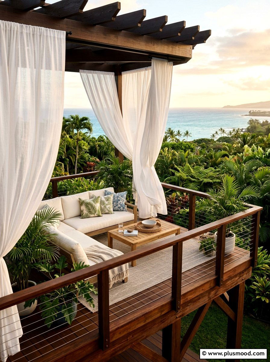 Raised Deck With Privacy Curtains - 25 small backyard ideas with raised deck