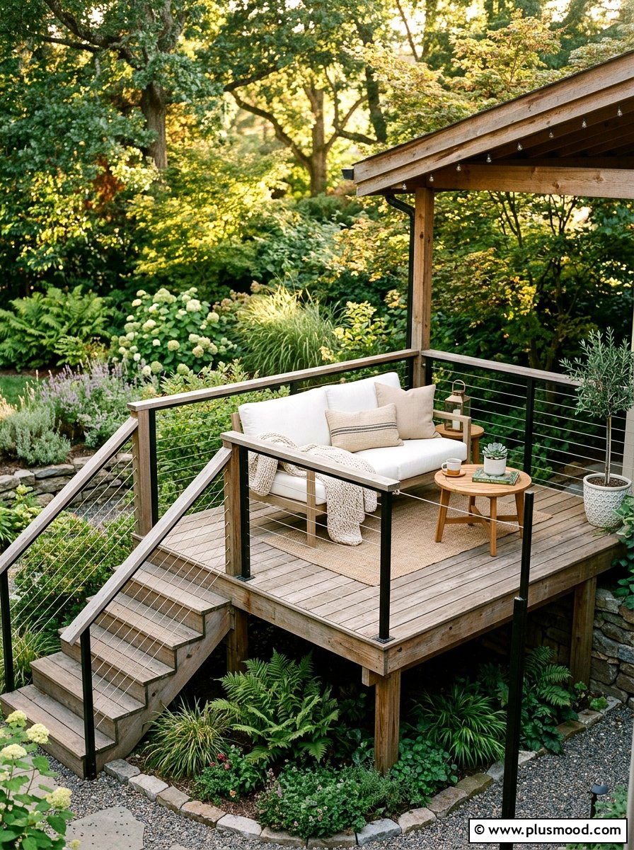 Raised Deck With Small Sofa - 25 small backyard ideas with outdoor sofa
