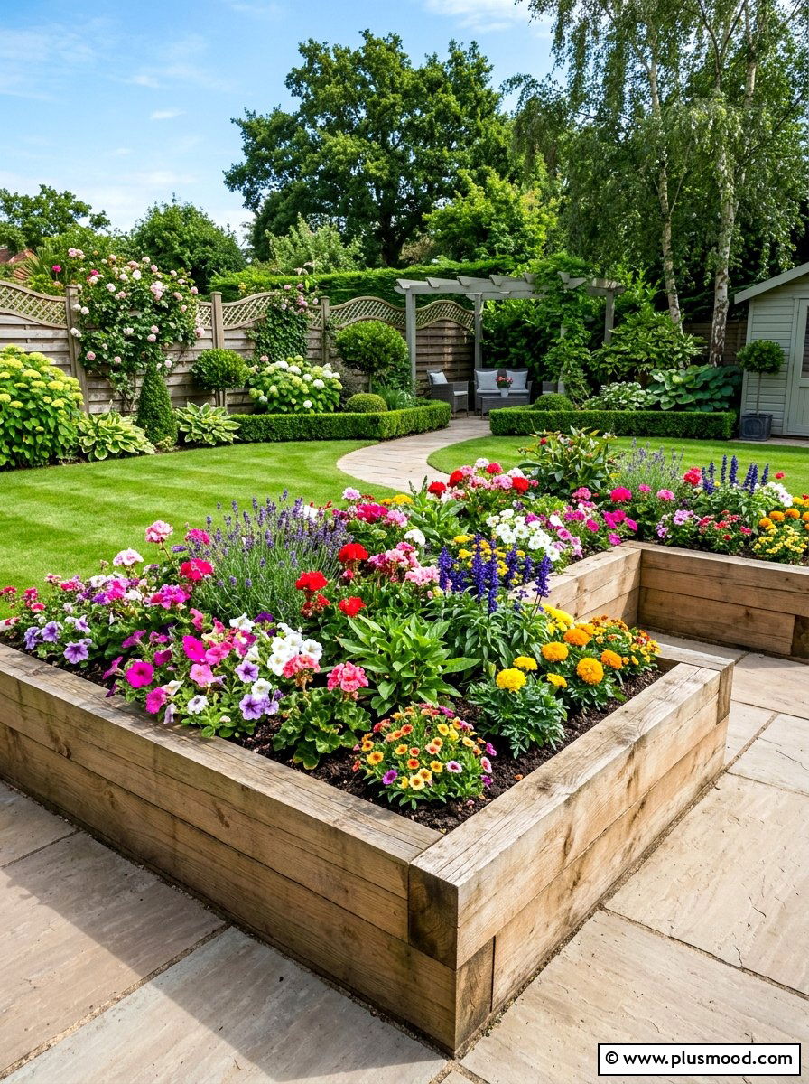 Raised Flower Bed - 25 summer flower garden ideas