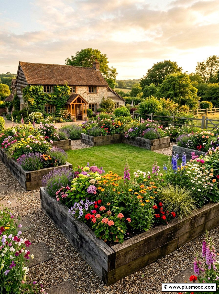 Raised Garden Bed Border - 25 small backyard ideas with grass