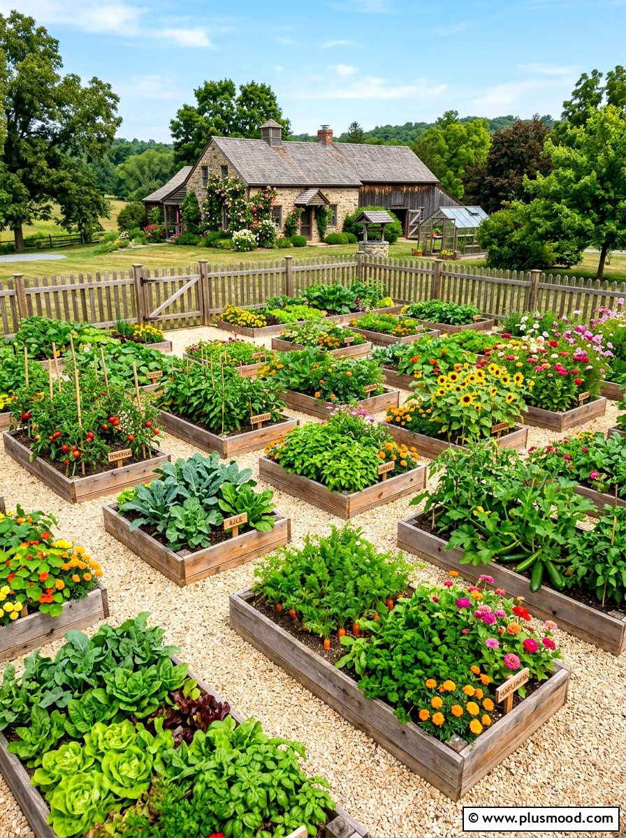 Raised Garden Bed Layout - 25 summer backyard farmhouse ideas