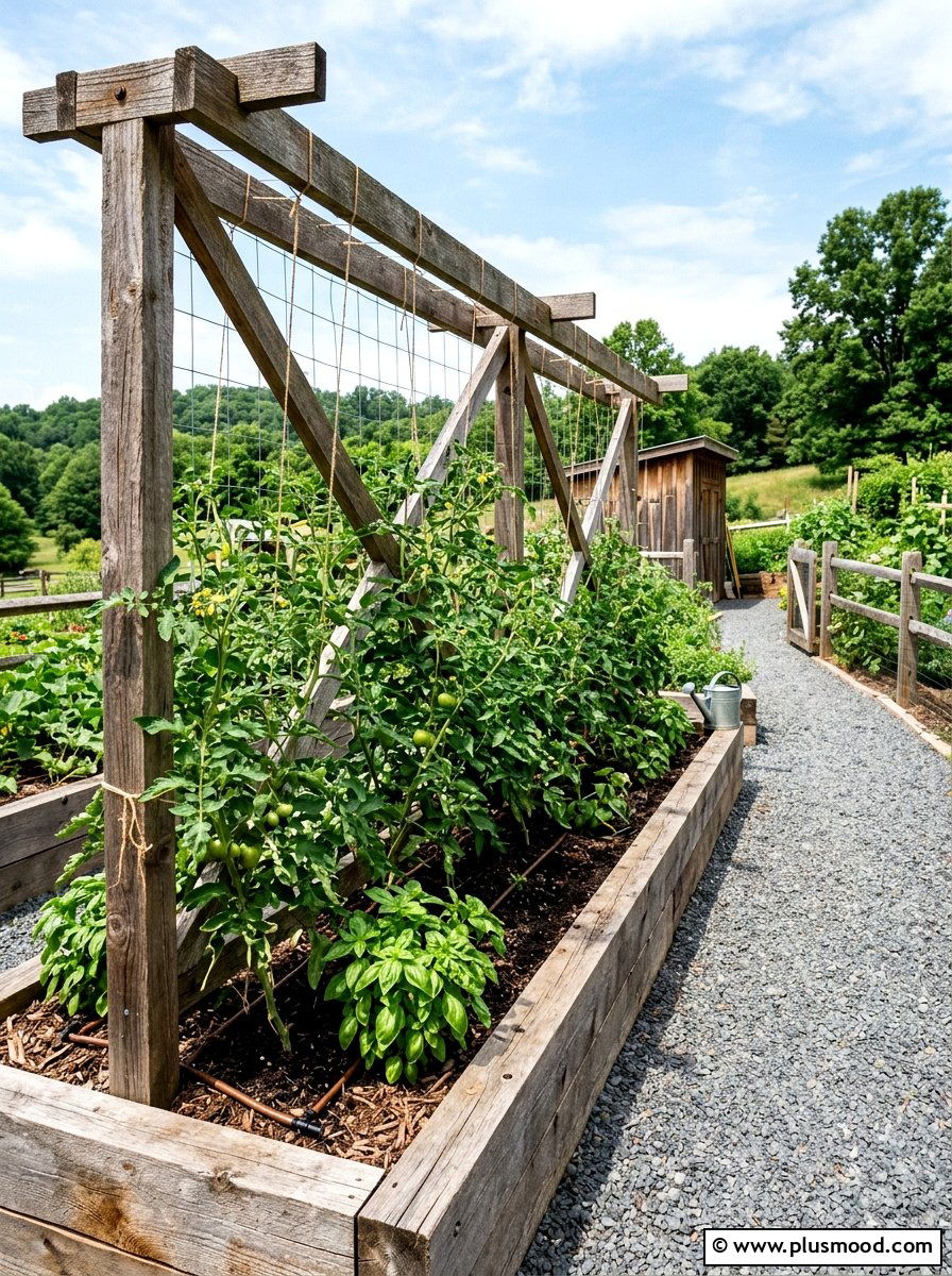 Raised Garden Bed Trellis - 25 small backyard ideas with trellis