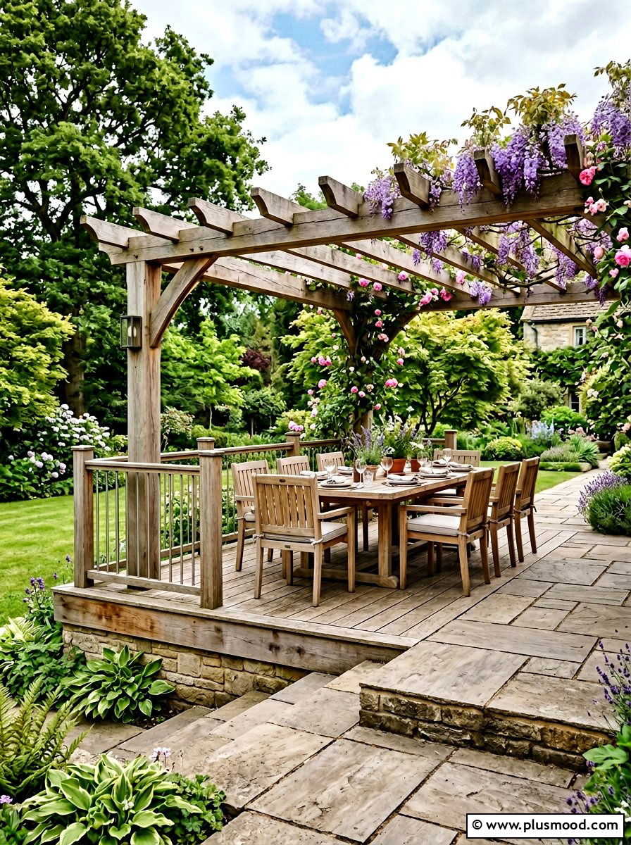 Raised Patio With Pergola - 25 small backyard ideas with raised patio
