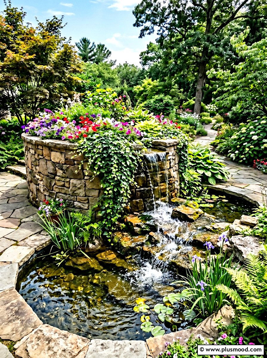 Raised Planter Waterfall - 25 pool landscaping ideas with water features