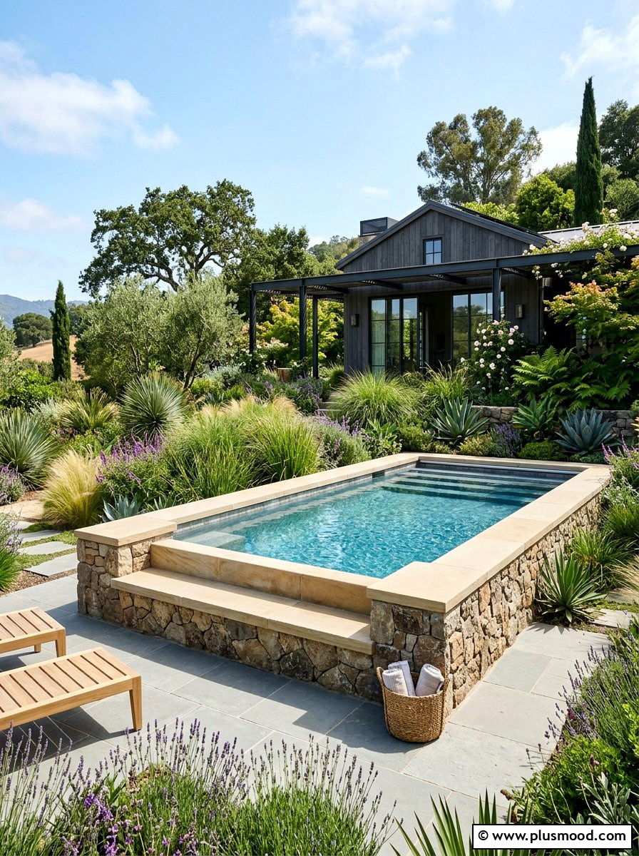 Raised Plunge Pool - 25 pool landscaping ideas with plunge pool