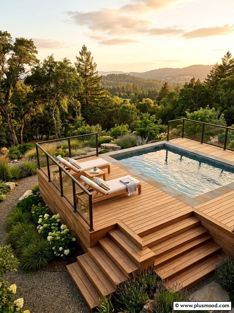 Raised Wood Deck For Endless Pool - 25 pool landscaping ideas for endless pools