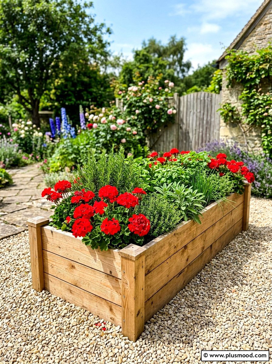 Raised Wood Flower Bed - 25 summer backyard flower bed ideas