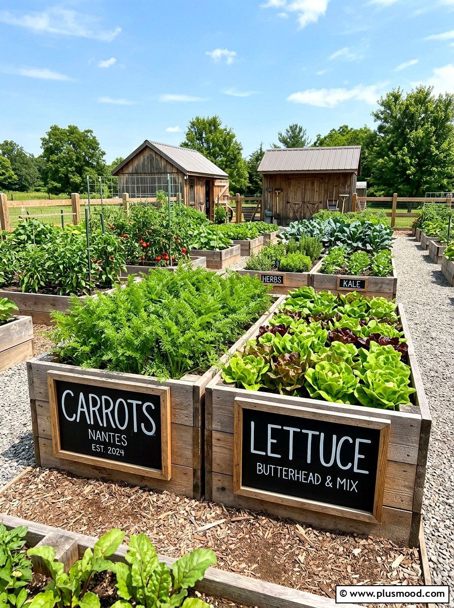Raised bed garden labels - 25 outdoor garden decor ideas with wood signs