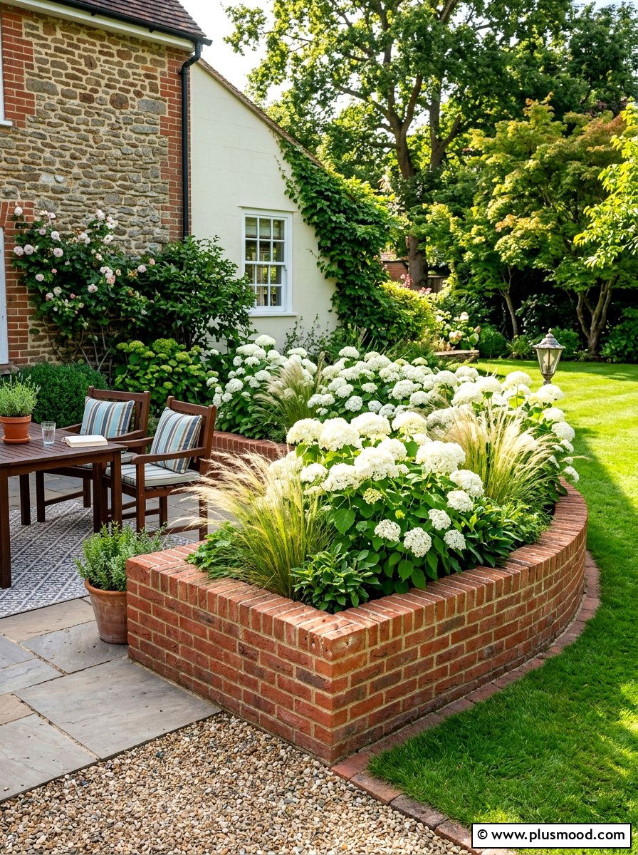 Raised brick flower bed - 25 summer corner flower bed ideas
