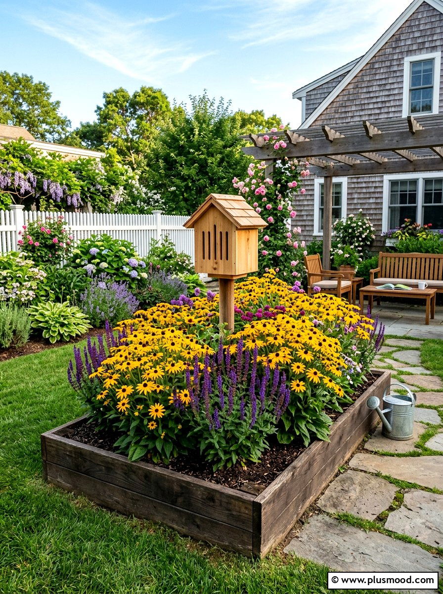 Raised garden bed - 25 small backyard ideas with butterfly house