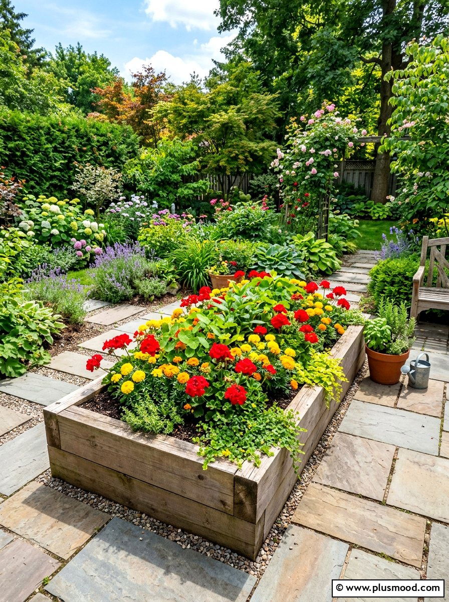 Raised garden bed design - 25 summer flower bed ideas