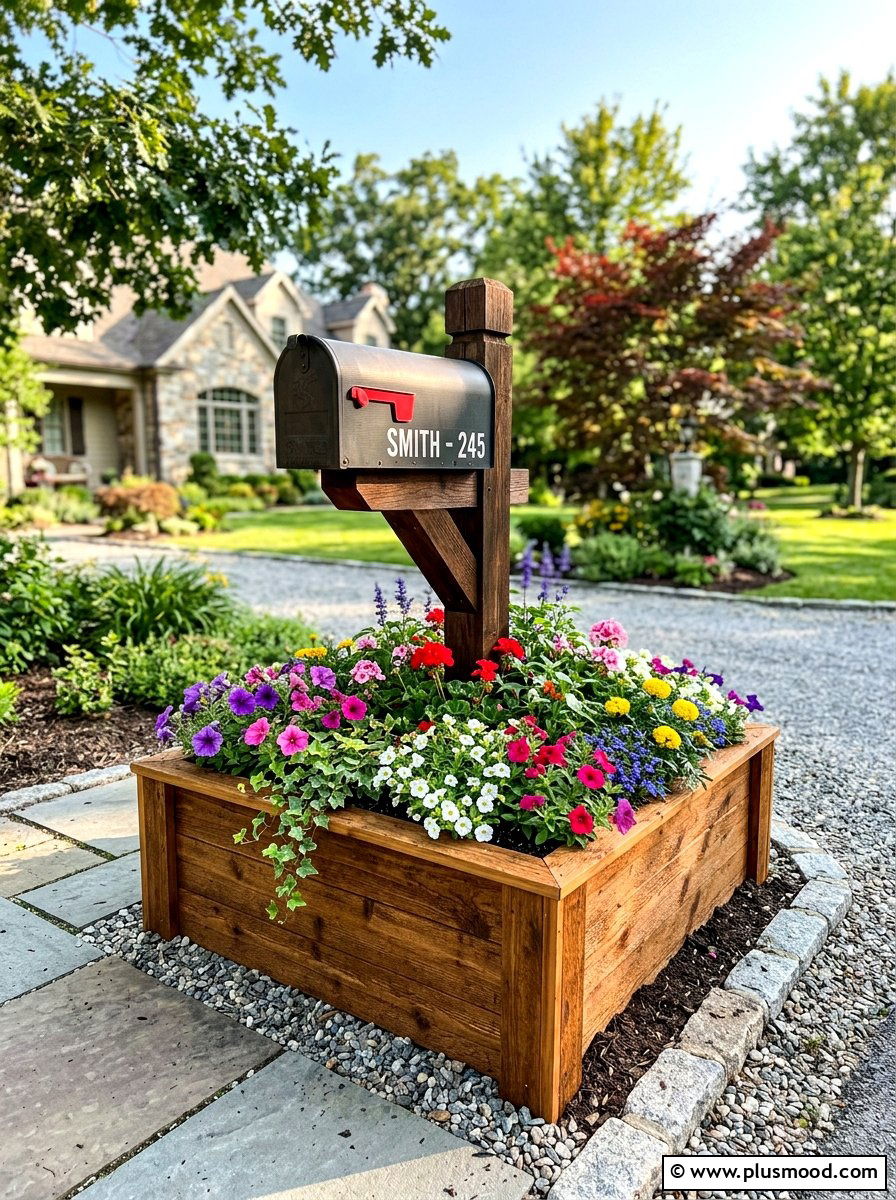 Raised garden bed for mailbox - 25 summer mailbox landscaping ideas