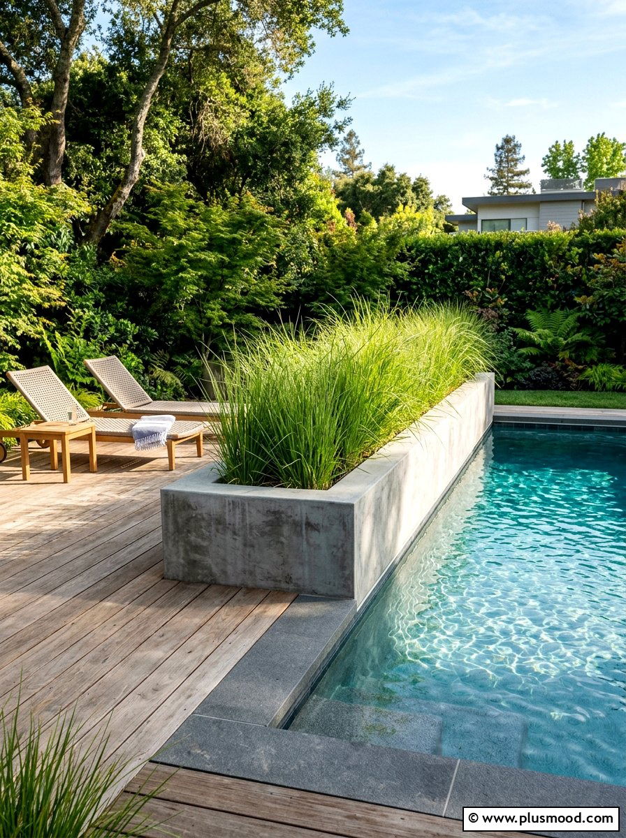 Raised planter box pool - 25 pool landscaping ideas for urban backyards