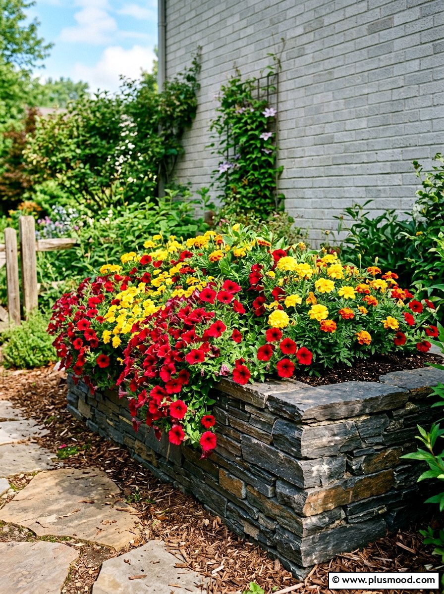 Raised summer flower bed - 25 summer narrow flower bed ideas
