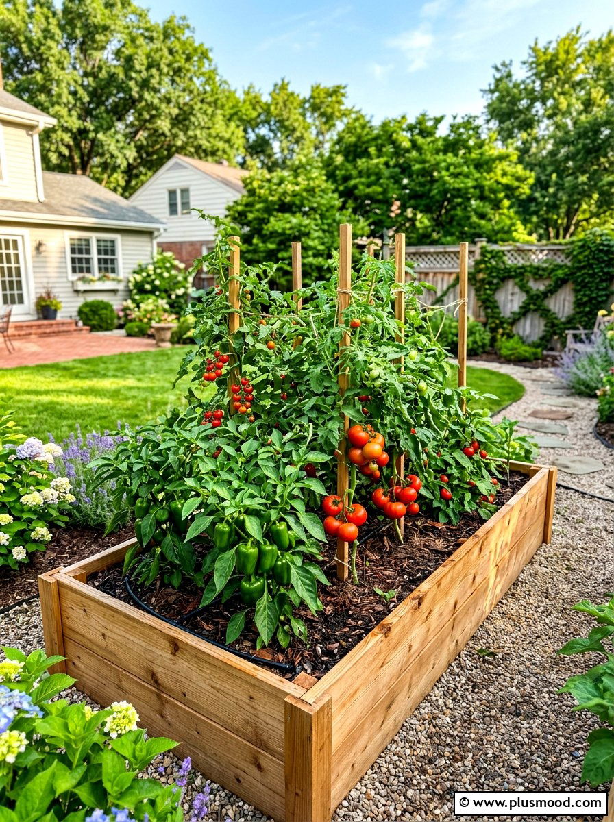 Raised vegetable bed - 25 summer full sun garden ideas