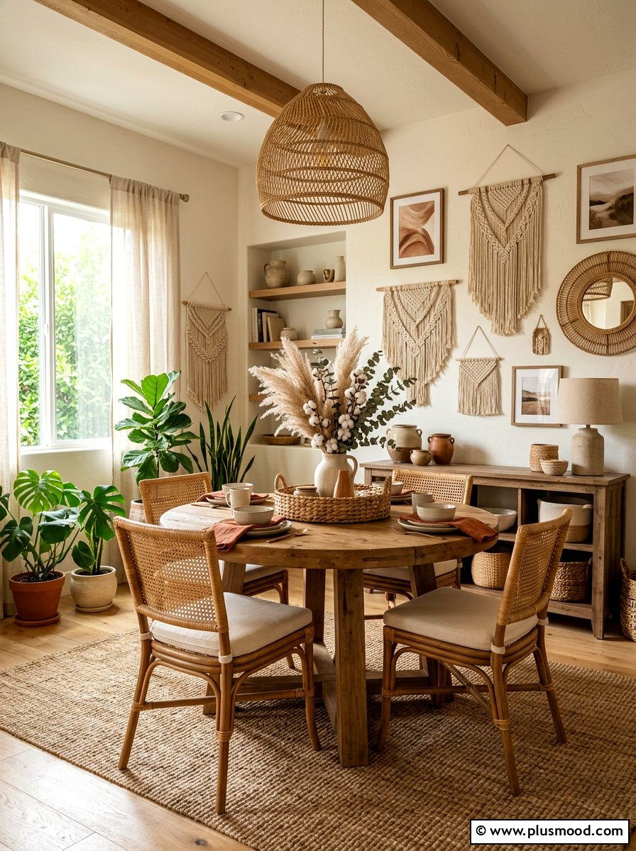 Rattan Basket Centerpiece - 25 summer centerpiece ideas for dining table