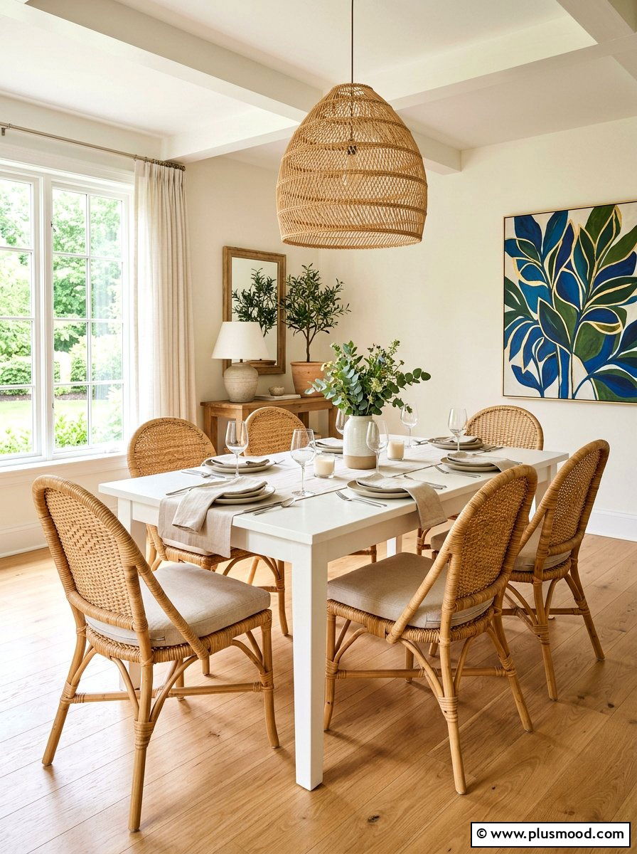Rattan Dining Chair - 25 summer casual elegant decor ideas