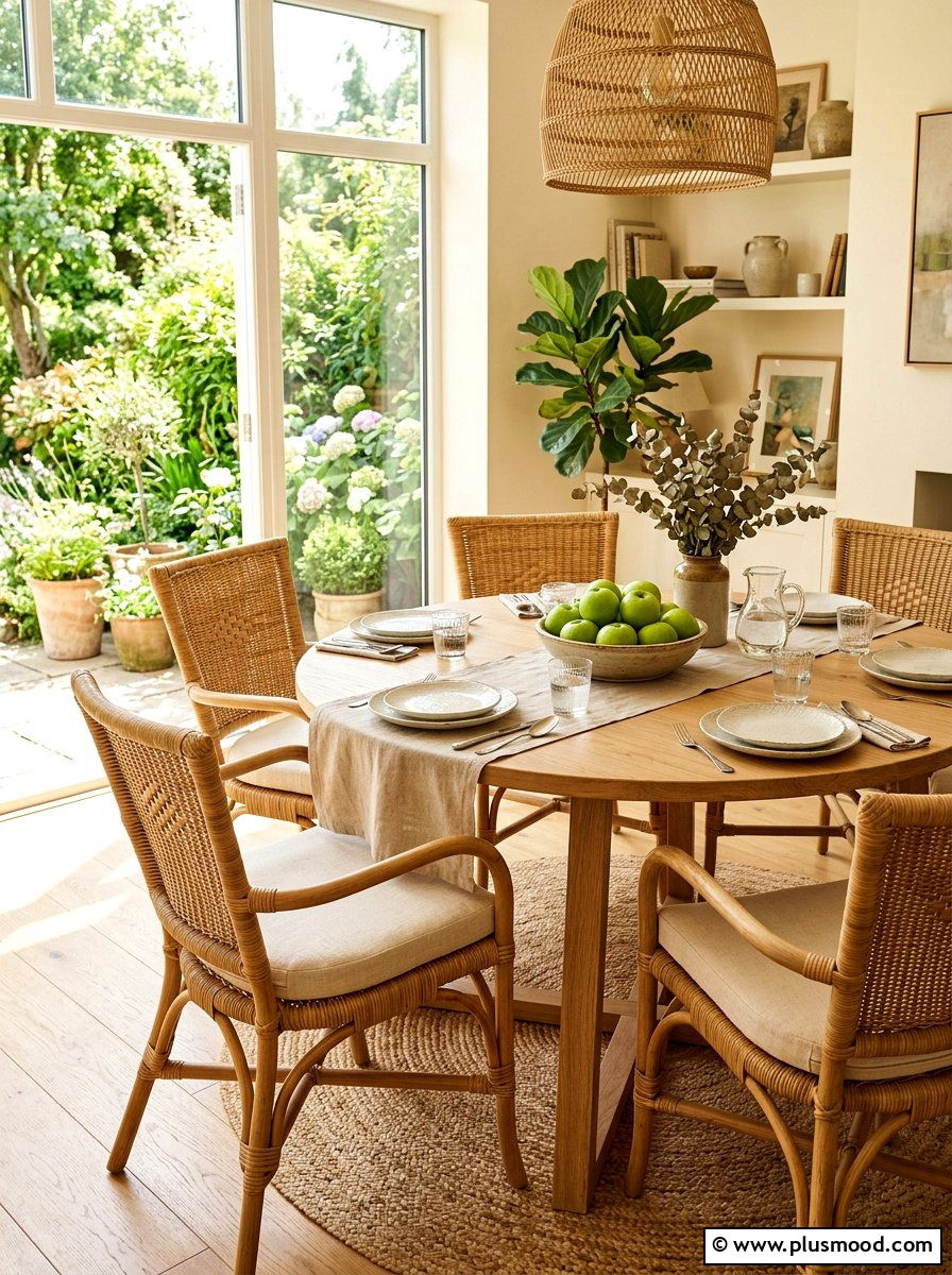 Rattan Dining Set - 25 simple summer home decor ideas