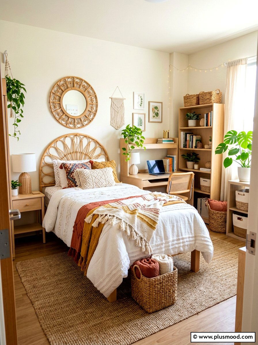Rattan Dorm Accessories - 25 summer dorm room ideas
