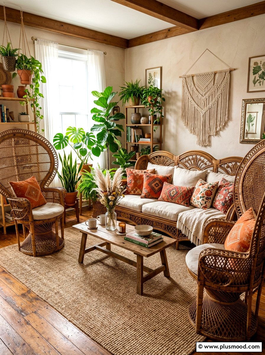 Rattan Furniture - 25 summer boho home decor ideas
