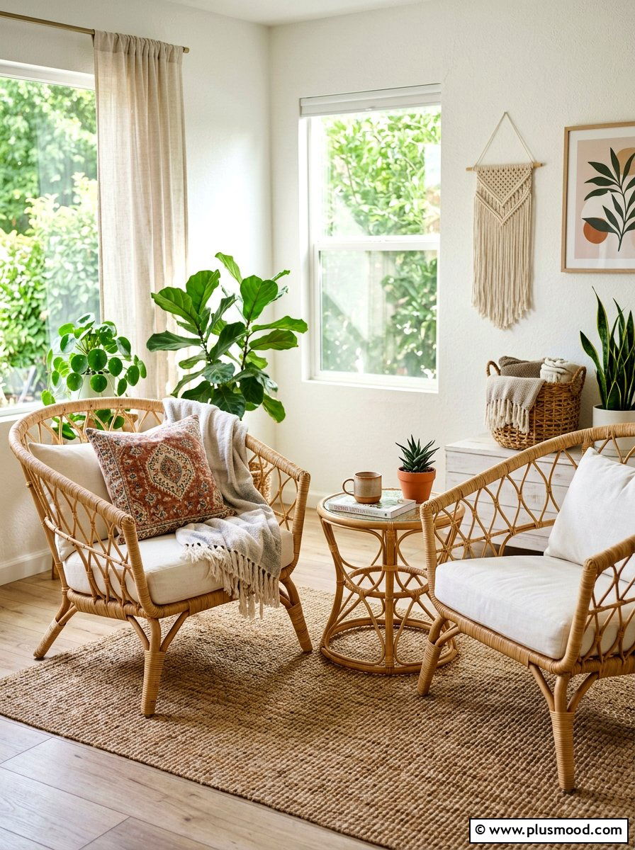 Rattan Furniture Arrangement - 25 summer interior decor ideas