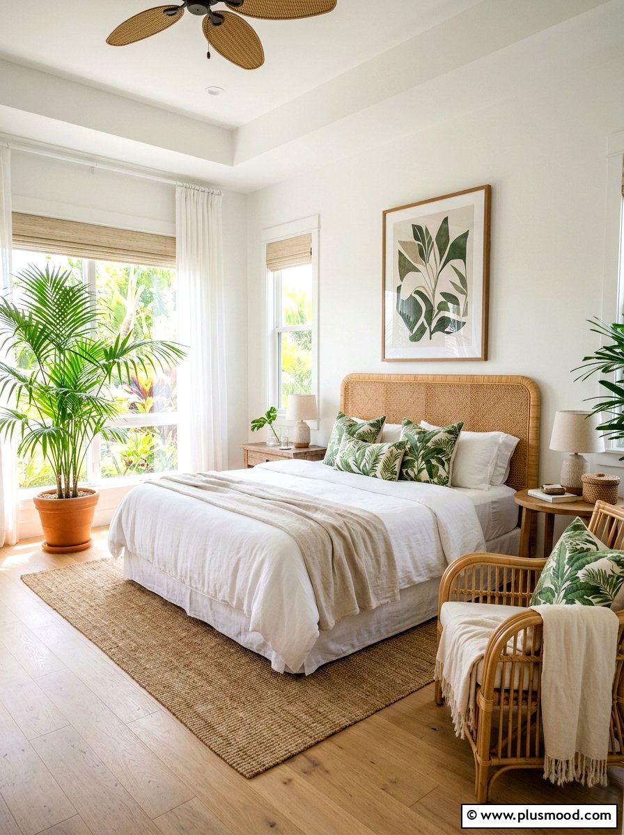 Rattan Furniture Botanical Bedroom - 25 summer botanical bedroom ideas