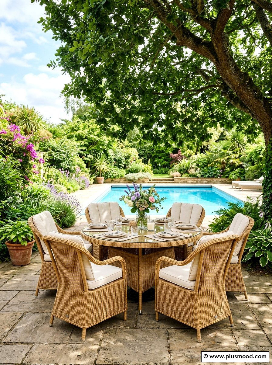 Rattan Garden Set - 25 summer poolside dining ideas