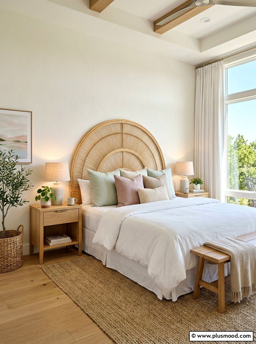 Rattan Headboard - 25 summer decor ideas with rattan
