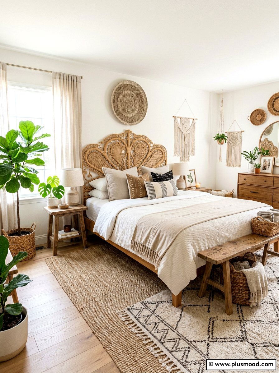 Rattan Headboard Bedroom - 25 cool summer bedroom ideas