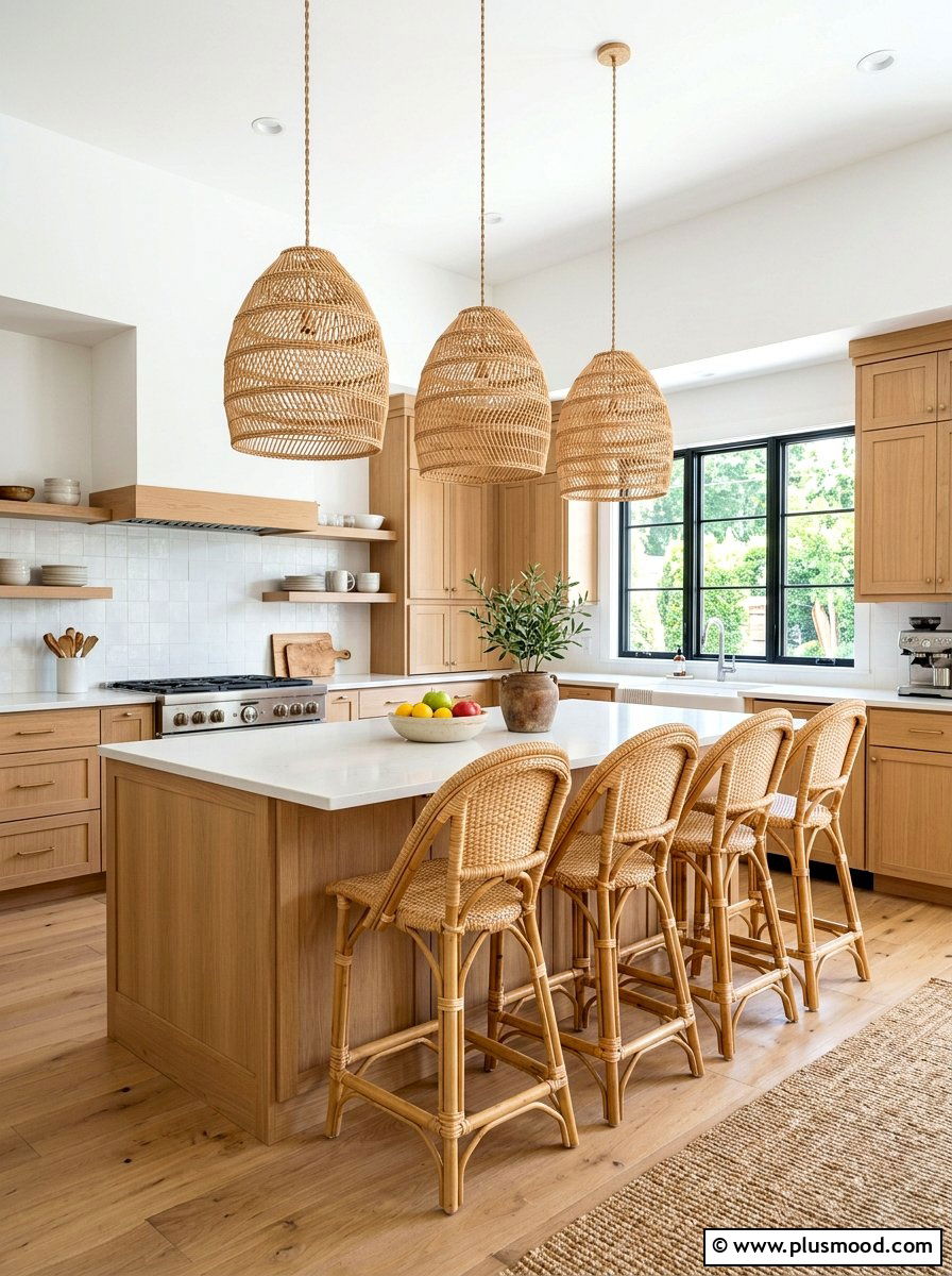 Rattan Kitchen Accents - 25 summer kitchen styling ideas