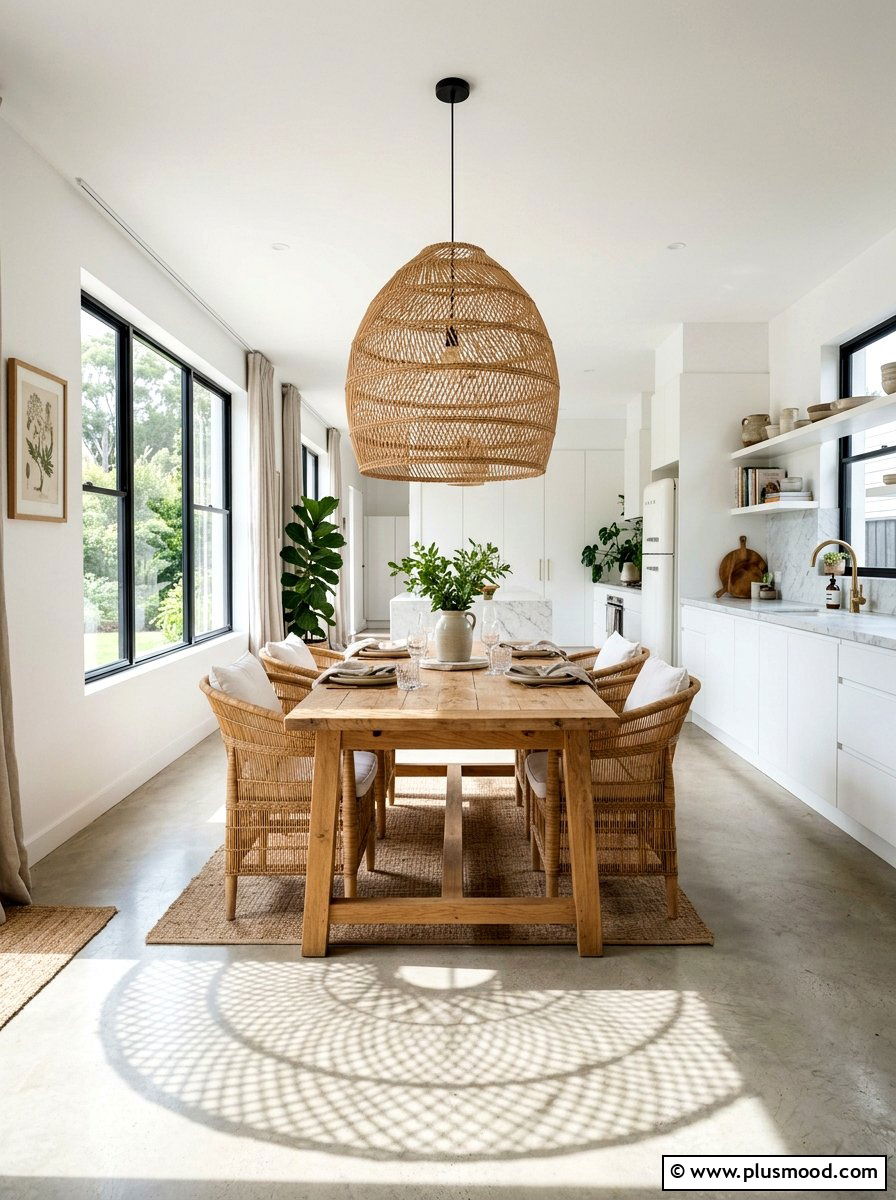 Rattan Kitchen Lighting Fixture - 25 late summer kitchen decor ideas