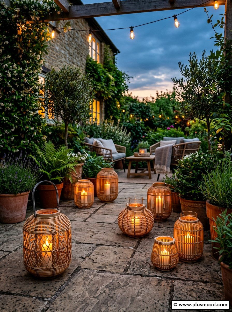 Rattan Lantern Candle Holder - 25 summer rattan decor ideas