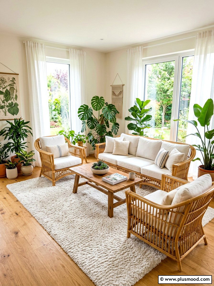 Rattan Living Room Furniture - 25 summer tropical living room ideas