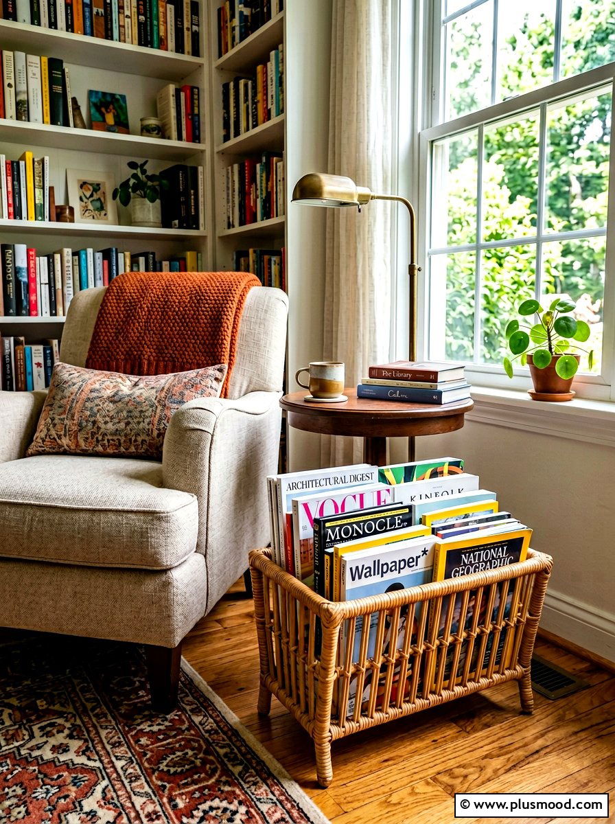 Rattan Magazine Rack Holder - 25 summer rattan decor ideas
