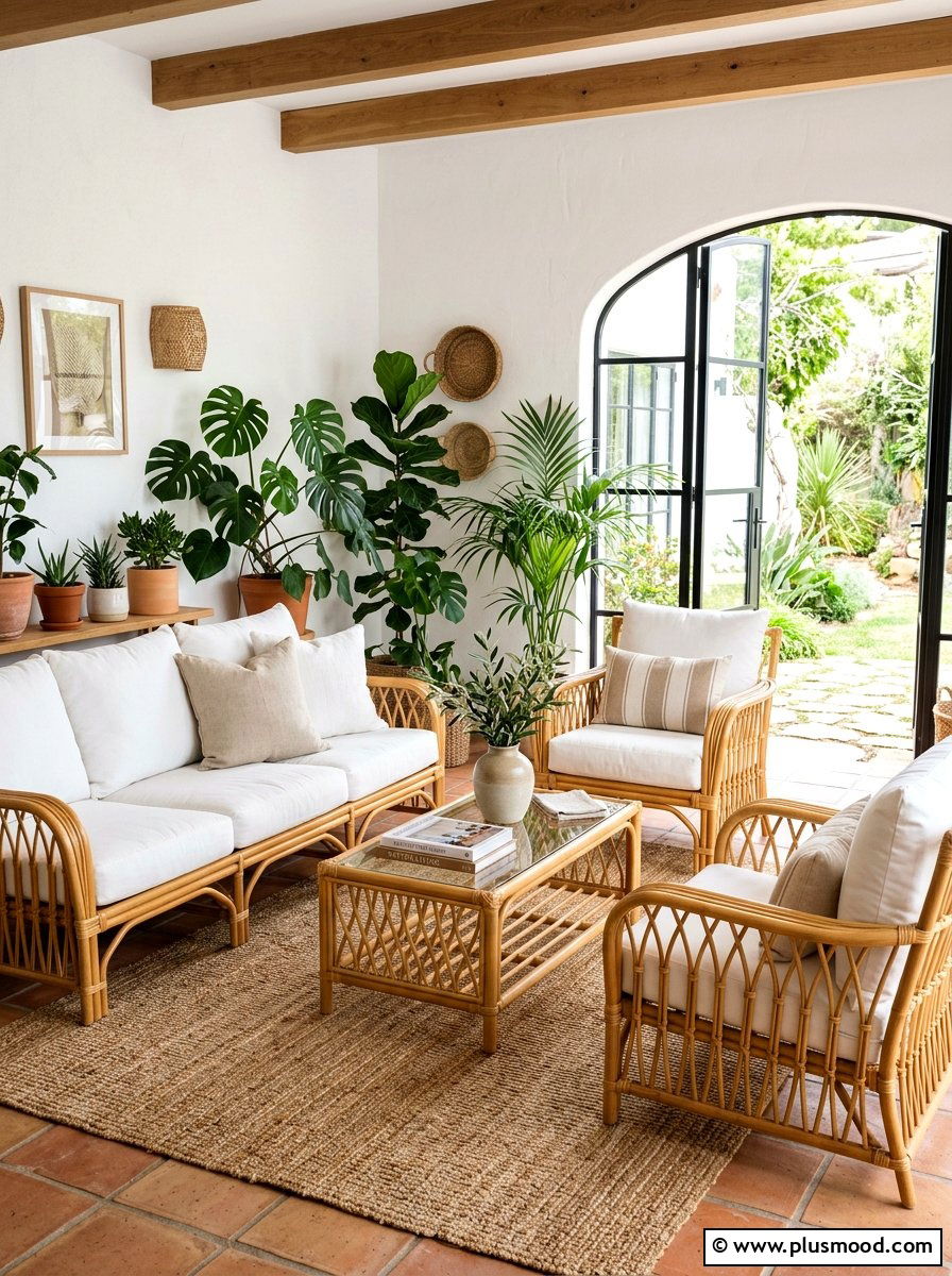Rattan Outdoor Seating - 25 summer Mediterranean patio ideas